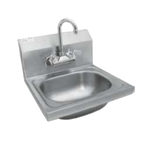 Thumbnail image #1 for GSW USA HS-1615W Wall-Mounted Stainless Steel Hand Sink, 1 Compartment, Faucet Included, 15-3/4"W x 15-1/4"D