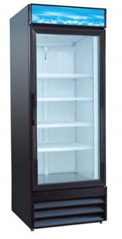 Product image #3 for Black Diamond 1-Section Glass Door Merchandiser Refrigerator, Bottom-Mounted Self-Contained, 24 Cu. Ft., Black