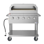 Thumbnail image #5 for Koolmore CGKIT3-36P Mobile 5-Burner Propane Charbroiler with Pizza Oven, Stainless Steel