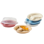 Thumbnail image #1 for G.E.T. GET P-1530-SB 3-Compartment Polycarbonate Plate, 9-Inch Diameter, Slate Blue 1 Dozen