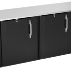 Thumbnail image #1 for Victory Refrigeration VBBN94HC-F-B 94 in W 3-Door Solid-Door Back Bar Refrigerator, Black Exterior, Stainless Steel Top