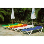 Thumbnail image #2 for Grosfillex Nautical 99101003 Stackable Armless Chaise with Adjustable Sling, White Resin Frame, Khaki Case of 12