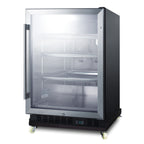 Thumbnail image #1 for Summit Commercial SCR610BLRI Undercounter Reach-In Refrigerator, 5 cu. ft., Reversible Glass Locking Door, Black Exterior, ENERGY STAR