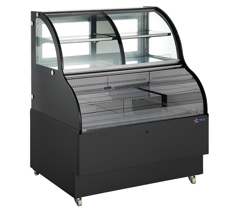 Product image #5 for Omcan Dual Service Open Refrigerated Bakery Display Case, 47.2-Inch, Floor Model