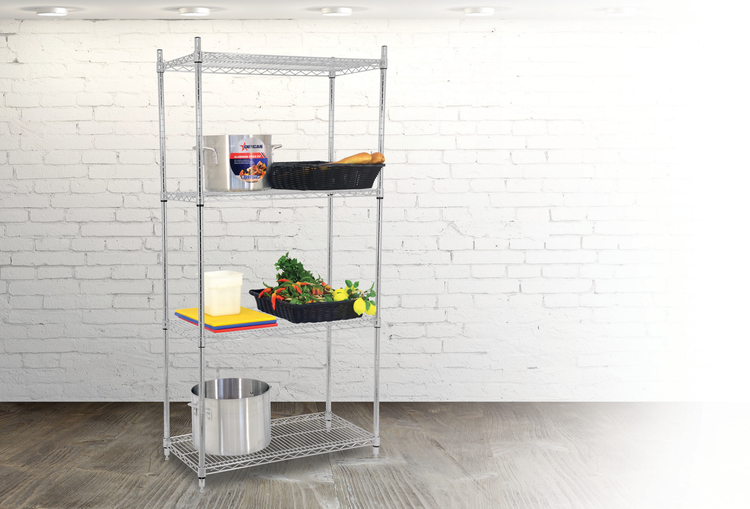 Product image #4 for Chrome Stationary 4-Shelf Wire Shelving Unit, 36 x 18 x 72 Inches
