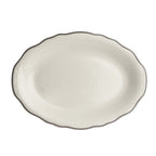 Thumbnail image #1 for Steelite International HL Ivory HL52663927 Oval China Platter, 11.75" x 8", Styleline Slate, Scalloped Edge 1 Dozen