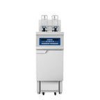 Thumbnail image #1 for Atosa AEFF-50-1TB Split-Vat Electric Fryer with Auto-Lift, 2 Tanks, Stainless Steel, Built-In Filtration
