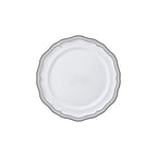 Thumbnail image #1 for Steelite International Folio, Porcelain 62582FP813 6-1/2" Round Porcelain Scalloped-Edge Rim Plate, Adelina Triple Line Slate Case of 2 Dozen