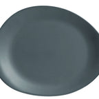 Thumbnail image #1 for Libbey Driftstone DRI-15-GME Organic-Shaped Oval Melamine Platter, Granite Gray, 14-1/8" x 11-1/4"