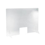 Thumbnail image #1 for CAC China SHLD-4832 Self-Standing Acrylic Sneeze Guard, 48"W x 32"H, Clear, with Cut-Out Window