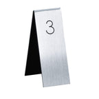 Thumbnail image #1 for Cal-Mil 22623-10 Engraved Vertical Number Tent, 1-3/4"W x 5"H, Silver/Black