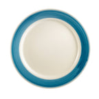 Thumbnail image #1 for CAC China Rainbow R-16-BLU Round Ceramic Plate, 10-1/2-Inch, Rolled Edge, Blue 1 Dozen