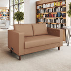 Thumbnail image #2 for Flash Furniture Hercules - Artemis ZB-8921-2S-COGNAC-GG Reception Loveseat, Cognac LeatherSoft, 2 AC Outlets, USB and USB-C Ports