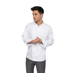 Thumbnail image #1 for Chef Works Hartford BCLZ008-WHT-4XL Unisex White 4XL Single-Breasted Chef Coat, Roll-Up Long Sleeves, Cotton/Poly Twill