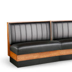 Thumbnail image #2 for JustChair Manufacturing JBSB-WSS-UCH-42-GR1/COM 42"H Wood-Frame Upholstered Booth Banquette with Vertical-Channel Back