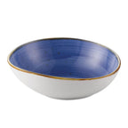 Thumbnail image #1 for CAC China Tucson TUS-B7-BLU Porcelain Soup/Salad Bowl, 20 oz, 7-1/2 in, Irregular Round, Starry Night Blue Case of 2 Dozen