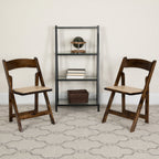 Thumbnail image #2 for Flash Furniture Hercules XF-2903-FRUIT-WOOD-GG Folding Chair, Beechwood Frame, Fruitwood Finish, Beige Padded Vinyl Seat