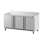 Thumbnail image #1 for Infrico USA IUC-UC72RW 3-Section Stainless Steel Worktop Refrigerator, 3 Doors, Self-Contained, 73" Wide