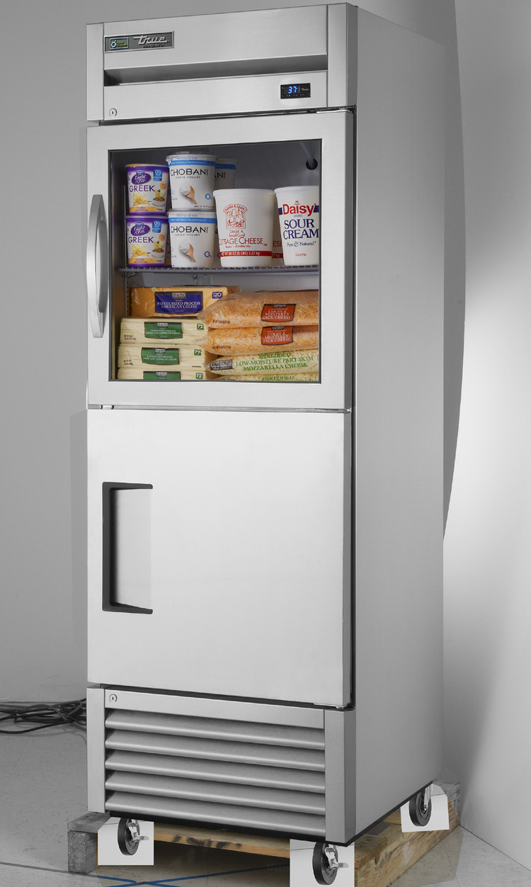 Product image #5 for True 27-Inch One-Section Bottom-Mounted Reach-In Combination Refrigerator with Framed Glass and Stainless Steel Half Doors