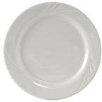 Thumbnail image #1 for Tuxton China Sonoma YPA-120 12" Round Porcelain Plate, Wide Rim, Embossed 1 Dozen