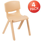 Thumbnail image #1 for Flash Furniture Whitney 4-YU-YCX4-004-NAT-GG Natural Polypropylene Stacking Chair, 13-1/4" Seat Height, 286 lb Capacity
