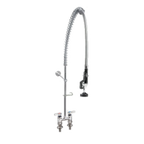 Thumbnail image #1 for Component Hardware Encore KC56-1000-BR Commercial Pre-Rinse Faucet Assembly, Deck Mount, 4" Adjustable Centers, 38" Flexible Gooseneck, Spray Head