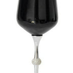 Thumbnail image #1 for Kadra Kitchenware Vikko Decor VD-2501C-S Wine Glass, 14 oz., Black with Diamond Accents and Silver Stem Case of 24