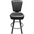 Thumbnail image #2 for Oak Street BM-10660 Commercial Bar Stool, 32" Seat Height, Black Vinyl Upholstery, Fan Back, Swivel Steel Frame