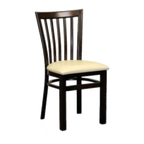 Thumbnail image #1 for G & A Commercial Seating Wyndham 535-W PS Commercial Side Chair, Slat Metal Back, Upholstered Padded Seat, Walnut Finish