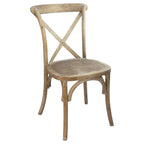 Thumbnail image #1 for Flash Furniture X-BACK-NWG Indoor Stackable Side Chair with Bent X-Back and Natural Elmwood Veneer Seat