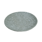 Thumbnail image #1 for Korin Inc Sougetsu PLL-MJ118-348 Gray China Coupe-Rim Plate, 9-1/2-Inch Diameter, Brushstroke Swirl Design