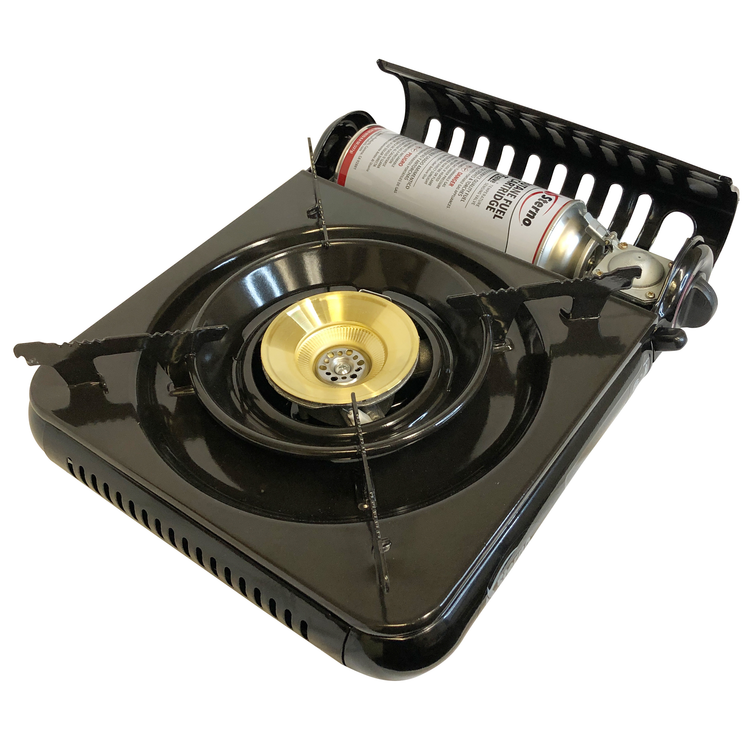 Product image #7 for Sterno Butane Countertop Stove with Piezo Electronic Ignition, Safety Lock, and Auto Shut-Off, 9,000 BTU