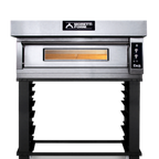 Thumbnail image #2 for AMPTO Moretti Forni ID-M 105.65 Electric Single-Deck Pizza Oven, 41-1/2"W x 26"D Refractory Brick Deck, Stainless Steel Exterior