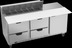 Thumbnail image #6 for Beverage-Air 72-Inch Three-Section Sandwich Top Refrigerated Prep Table with 12 1/6-Size Pan Opening, 4 Drawers, and 1 Door