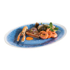Thumbnail image #1 for Libbey APS Germany - Blue Ocean APS 84676 Oval Melamine Serving Tray, Blue/White Patterned, 19 x 14 x 1-1/4 Inches