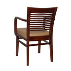 Thumbnail image #2 for JustChair Manufacturing W91118A-GR3 Ladder-Back Arm Chair with 3-Inch Upholstered Box Seat, German Beech Wood, Grade 3 Upholstery