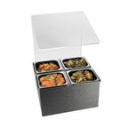 Thumbnail image #1 for Cal-Mil Classic 658 4-Compartment Salsa/Condiment Bar with Removable Acrylic Sneezeguard, ABS, 14"W x 15"D x 20"H