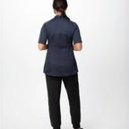 Thumbnail image #2 for Chef Works CBZ04W-GRY-L Women's Chef Coat, Raglan Short Sleeve, Center Zipper, Gray, Large