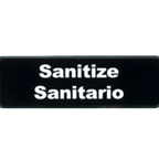 Thumbnail image #1 for TableCraft Products Cash & Carry 394595 Bilingual Sanitize/Sanitario Sign, 3" x 9", Dishwasher-Safe Polystyrene Case of 144