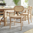 Thumbnail image #2 for Flash Furniture SK-220902-NAT-GG Natural Stackable Dining & Event Chair with Rattan Back, Solid Wood Seat and Frame