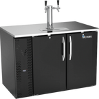Thumbnail image #1 for Victory Refrigeration VDD48HC-B 48" Direct Draw Beer Dispenser, 2 Half Kegs, 1 Tower with Dual Faucets, Black Exterior