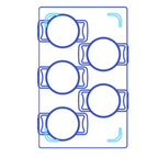 Thumbnail image #1 for TableCraft Products CW1022E1 Stainless Steel Hot Food Template, 13-1/2" x 21-5/8", 5 Cutouts