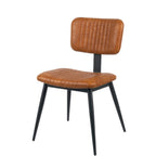 Thumbnail image #1 for Oak Street Apex CM-10113 Stackable Side Chair with Cognac Channeled Vinyl Seat and Back, Black Powder-Coated Welded Steel Frame