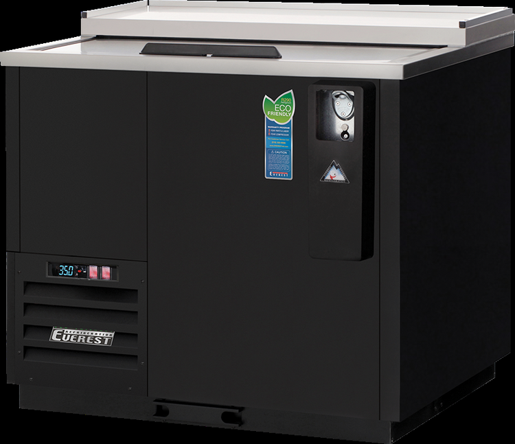 Product image #5 for Everest Refrigeration EBC37 Horizontal Bottle Cooler, 11 Cu. Ft., Side-Mounted R290, Black Vinyl Exterior