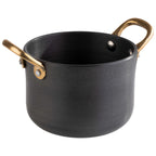 Thumbnail image #1 for Libbey APS Germany - Serving Pots APS 40740 Round Aluminum Serving Pot, 20.2 oz, 4-1/2" Diameter, Hammered Matte Finish