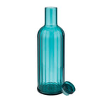 Thumbnail image #2 for Libbey APS Germany - Carafes & Jugs APS 10749 Plastic Beverage Serving Bottle, 33-7/8 oz, Ribbed, Aquamarine, Silicone Ring & Cover