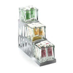 Thumbnail image #1 for Cal-Mil Squared 1604-55 Three-Tier Stainless Steel Condiment Jar Display with 3 Glass Jars