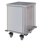 Thumbnail image #1 for Dinex TQ DXPTQC2T1DPT12 Compact Meal Delivery Cart, Stainless Steel, 1-Compartment, 12-Tray, Non-Insulated, Pass-Thru, 41.92"H