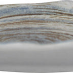 Thumbnail image #2 for International Tableware Moroccan™ MR-33 Oval Porcelain Plate, 7 x 4-5/8 in, Cream with Blue & Brown Swirls Case of 2 Dozen