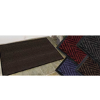 Thumbnail image #1 for Cactus Mat Chevron-Rib 1487R-L4 Herringbone Entrance Mat Roll, 4' x 60', 3/8" Polypropylene, Vinyl-Backed, Charcoal Gray